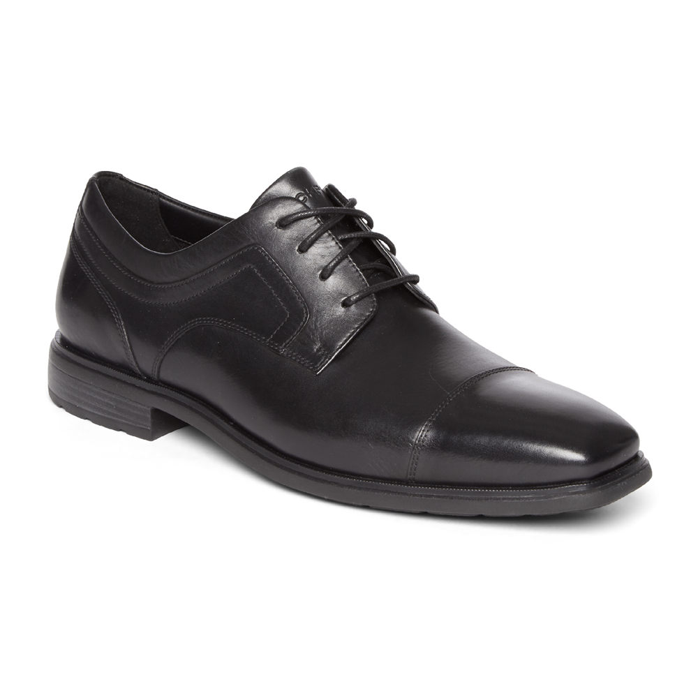 Sapatos Sociais Rockport Homem Pretas - Dres Sports Business 2 Plain Cap Toe - 21364JPRX